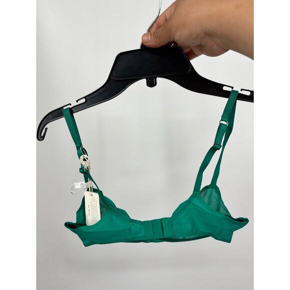 Aerie Smoothez Green Mesh Unlined Underwire Balconette Bra Size 32D - Picture 4 of 4